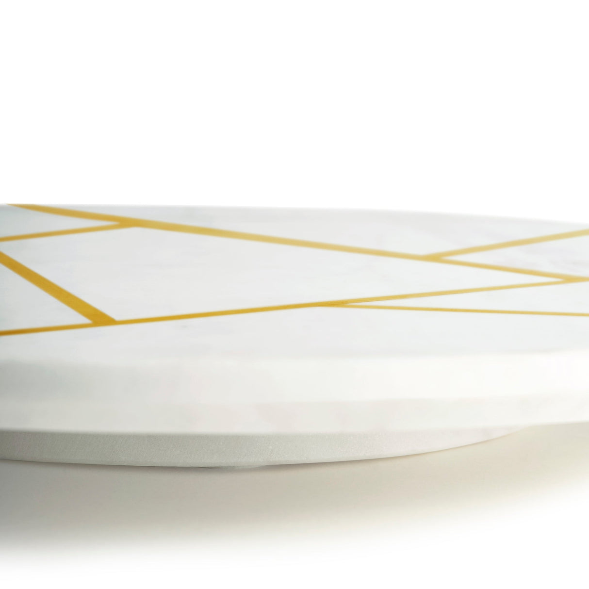 Infinia Marble Lazy Susan 16" (White & Gold ) - Sumiye Co