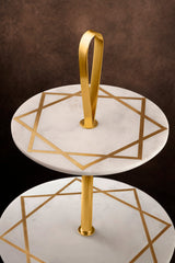 Marbella Three Tier Marble Cake Stand 12"W x 21"H - Sumiye Co