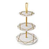 Marbella Three Tier Marble Cake Stand 12"W x 21"H - Sumiye Co