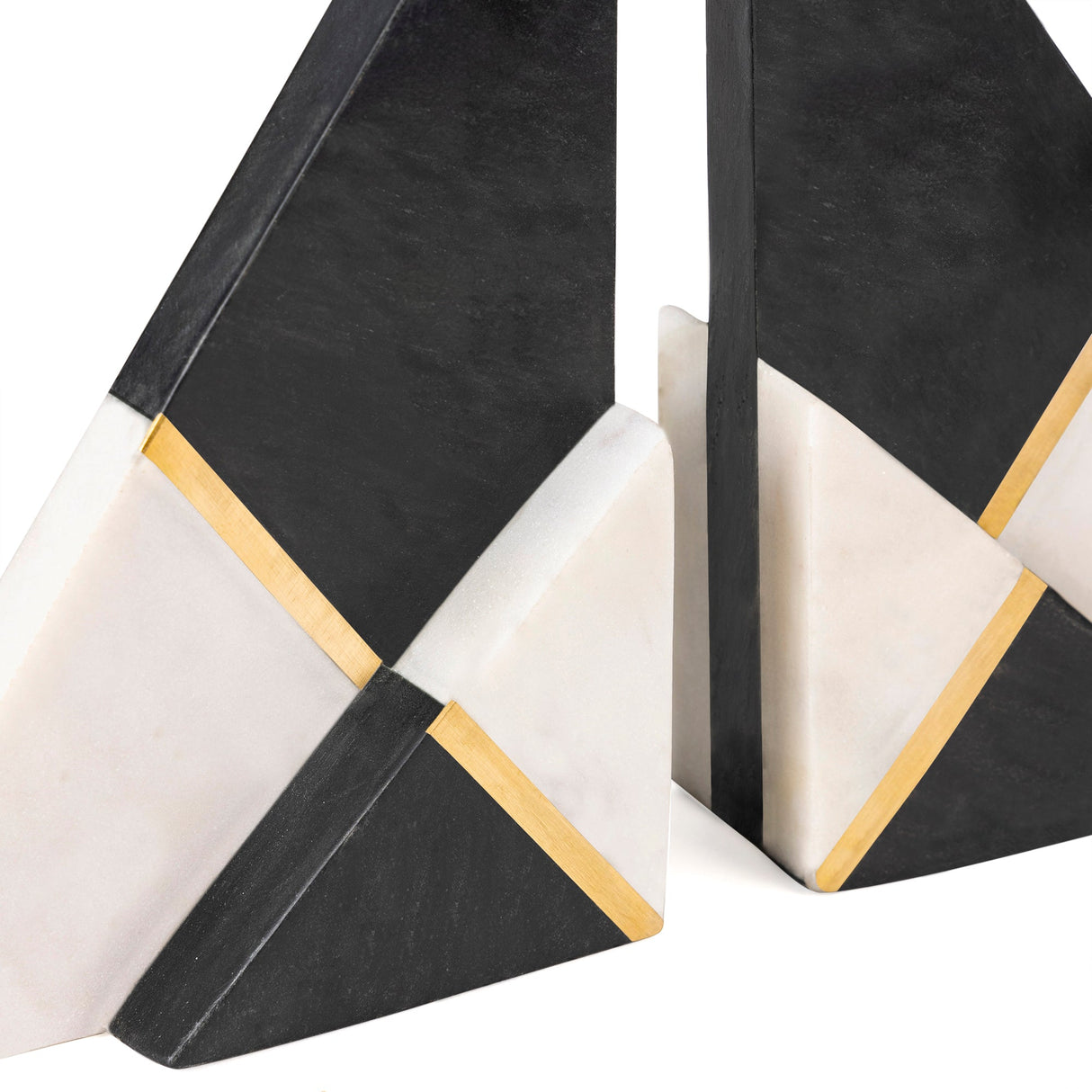 Kaavin Marble Bookends, Set of 2 (6" x 2.75" x 2.5" ) - Sumiye Co