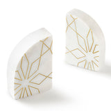 Enchant White Marble Bookends, Set of 2 (8" x 6" x 2" ) - Sumiye Co