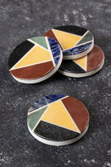 Retro Bennett Marble Coasters, Set of 4 - Sumiye Co