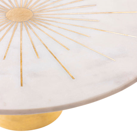 Sunshine Marble Cake Stand 12" ( White & Gold ) - Sumiye Co