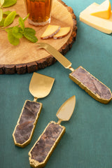 Amethyst Cheese Knives, Set of 3 - Sumiye Co