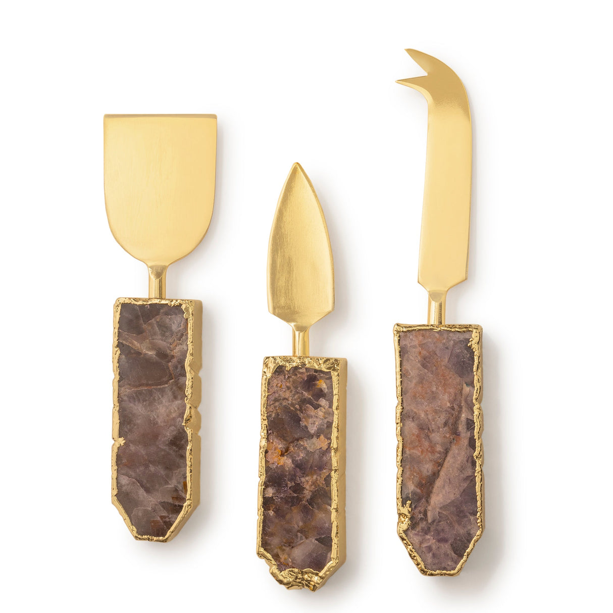 Amethyst Cheese Knives, Set of 3 - Sumiye Co