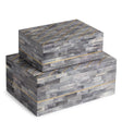 Monaco Gray Decorative Boxes, Set of 2 - Sumiye Co