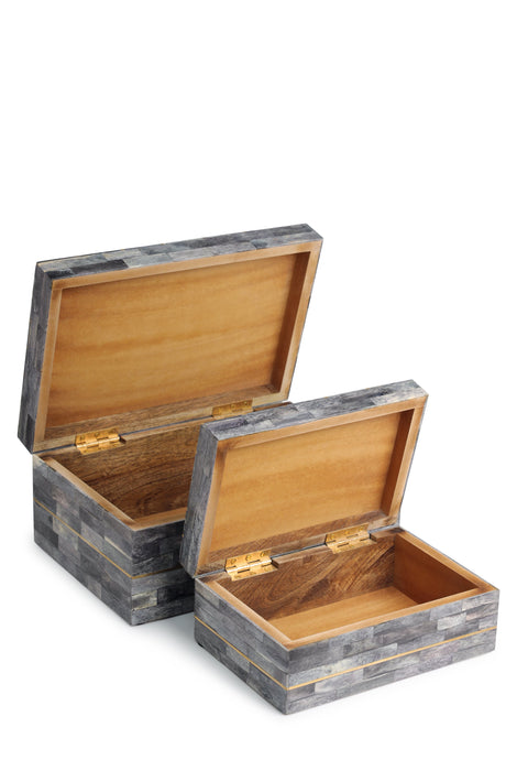 Monaco Gray Decorative Boxes, Set of 2 - Sumiye Co