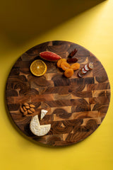 Taiga End Grain Wood Cutting Board, Round 16" - Sumiye Co