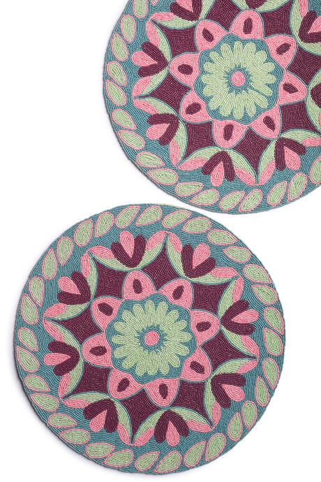 Phoenix Beaded Placemats, Set of 2 - Sumiye Co