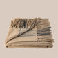 Johari Throw Blanket 40"W x 80"L - Beige &  Grey Stripes