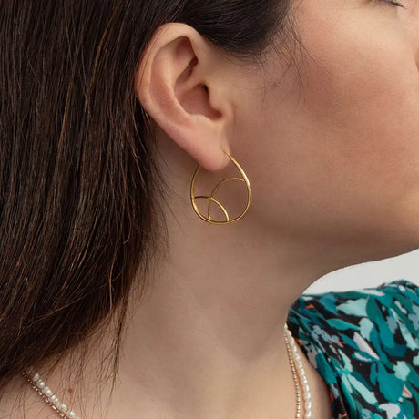 Geometric Gold Hoop Earrings-1