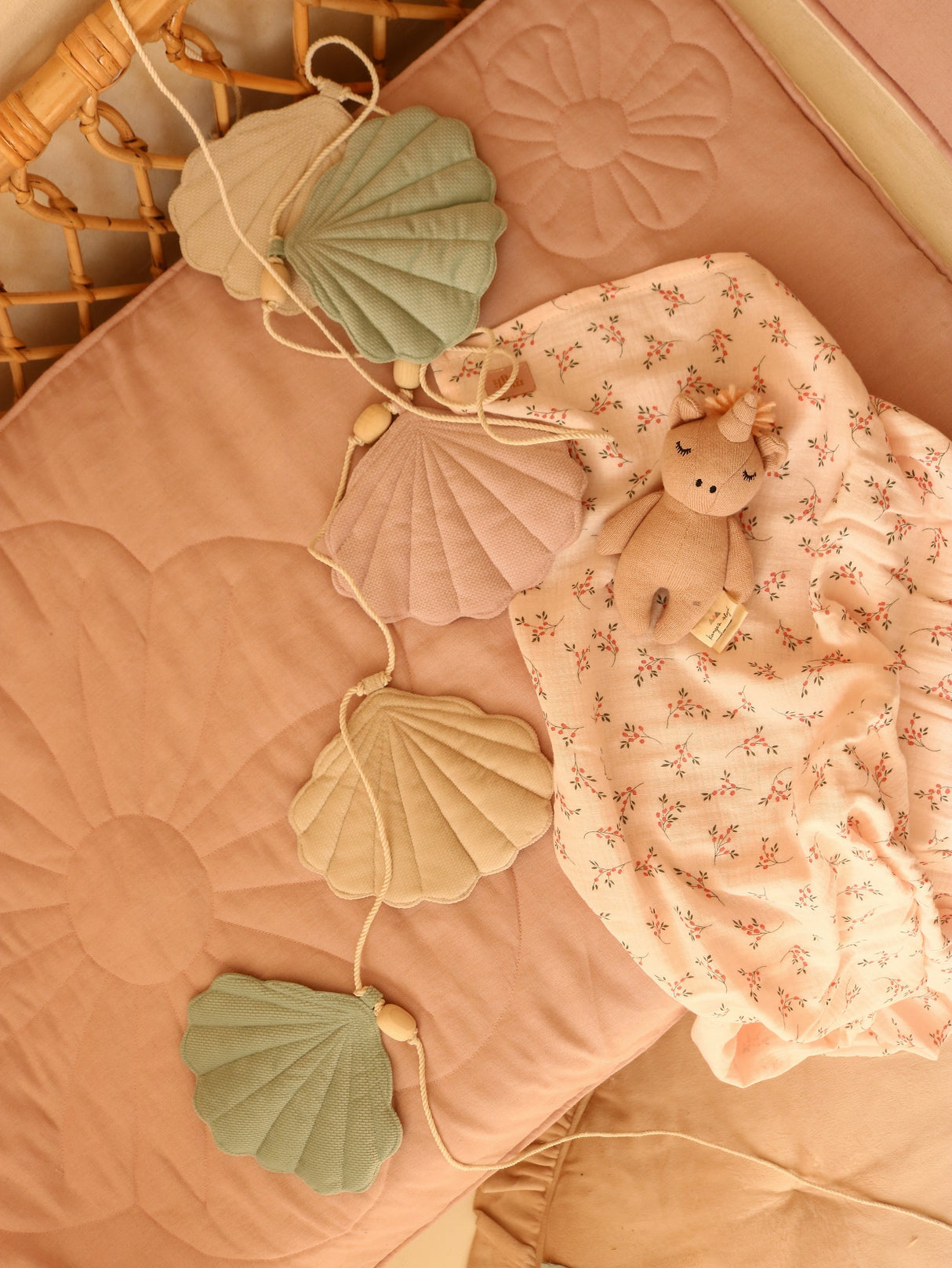 Linen "Powder Pink" Flower Child Cover Set by Moi Mili - Sumiye Co