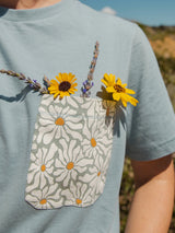 Groovy Flowers Pocket Tee - Sumiye Co