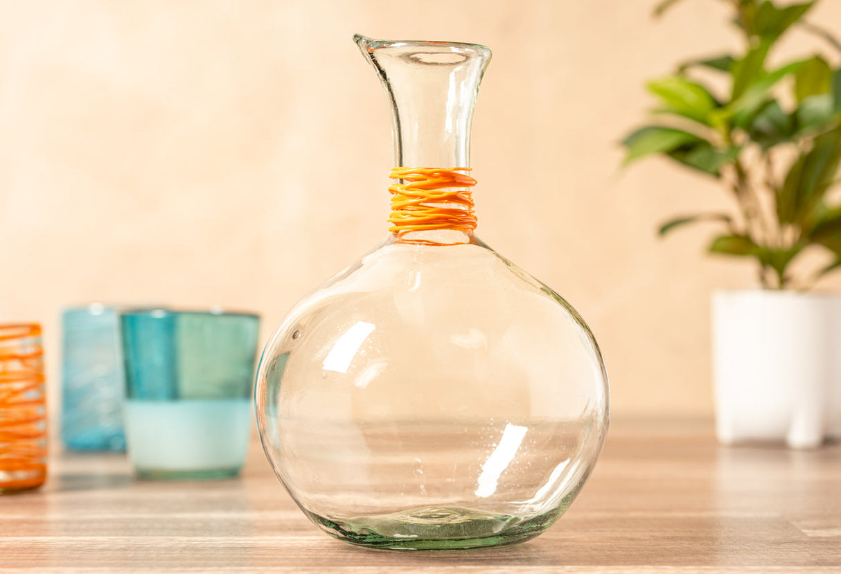 Handblown Glass Carafe 10" x 7" (60oz/ 1.8L) - Sumiye Co