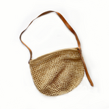 Maria Woven Market Bag | Leather Strap - Sumiye Co