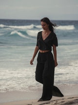 Skye Palazzo Pants - Black - Sumiye Co