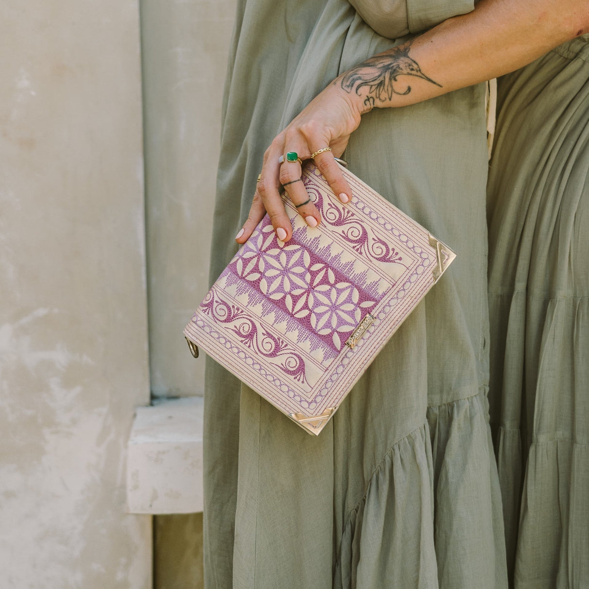 Embroidered Crossbody Purse