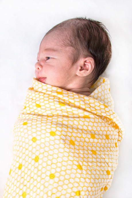 Organic Swaddle Set - Busy Bees (Bee & Hive)-1