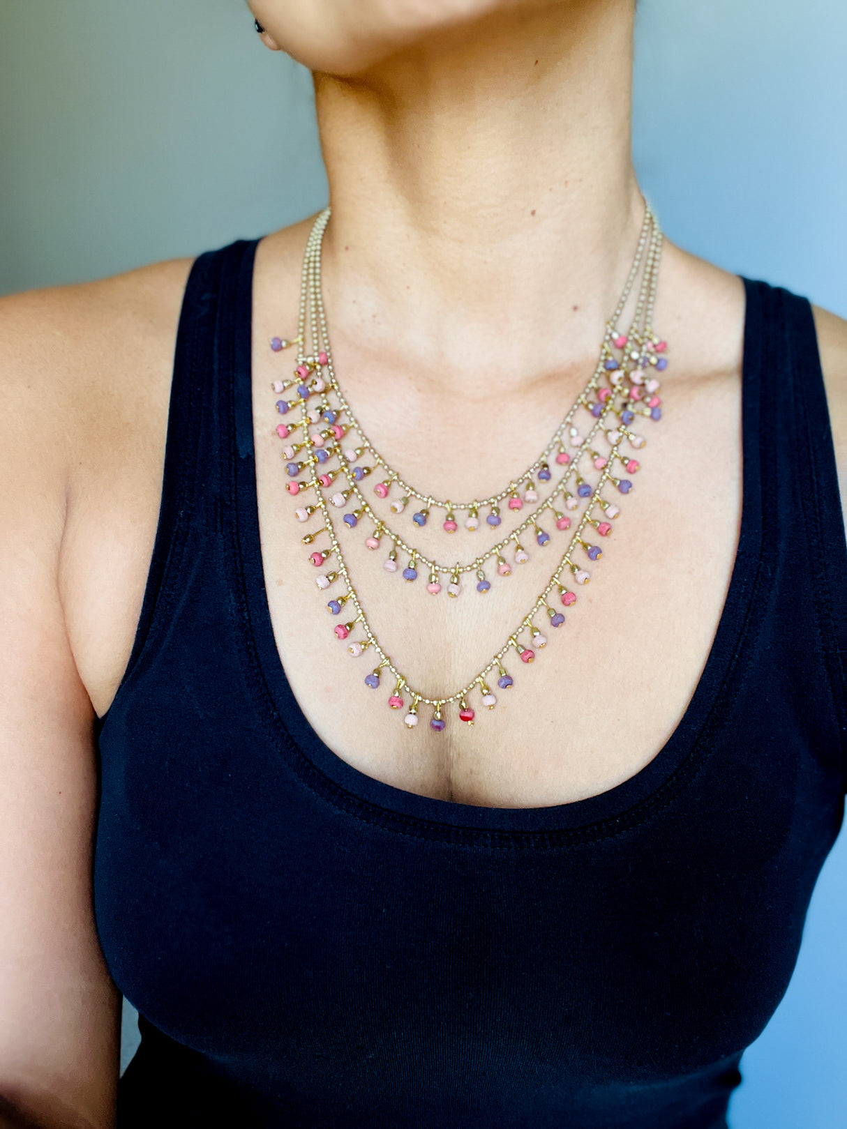 Necklace | Layered Mulberry Artisan Jewelry - Sumiye Co