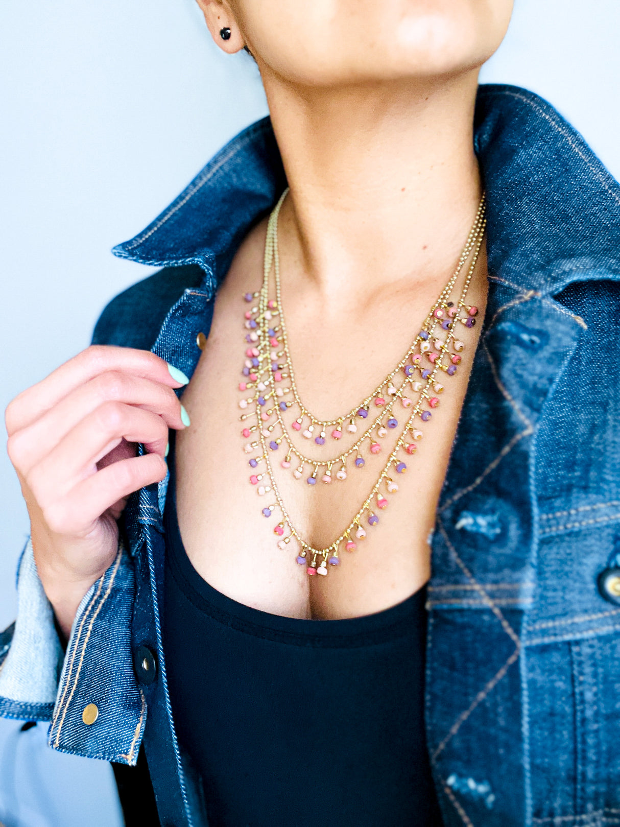 Necklace | Layered Mulberry Artisan Jewelry - Sumiye Co