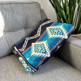 Alpaca Wool Reversible Blanket  - Cobalt Blue 90" x 78” - Sumiye Co