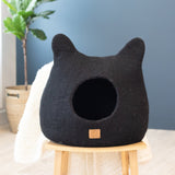 Whimsical Cat Ear Cave Bed - Night Black - Sumiye Co