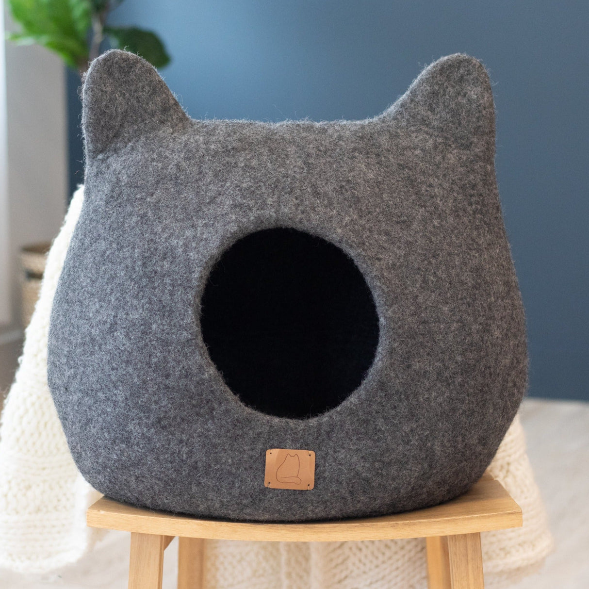 Whimsical Cat Ear Cave Bed - Stone Gray - Sumiye Co