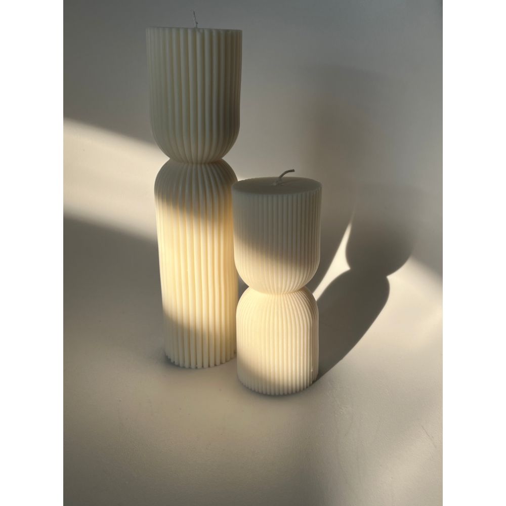 Aaram Lux 'Striped Column' Pillar Decorative Candle - Sumiye Co