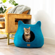 Whimsical Cat Ear Cave Bed - Ocean Blue - Sumiye Co