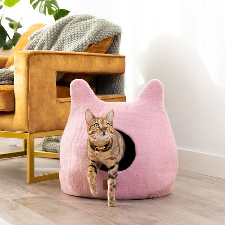 Whimsical Cat Ear Cave Bed - Valentine Pink - Sumiye Co