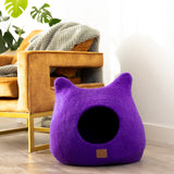 Whimsical Cat Ear Cave Bed - Plum Purple - Sumiye Co