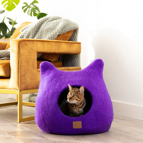 Whimsical Cat Ear Cave Bed - Plum Purple - Sumiye Co