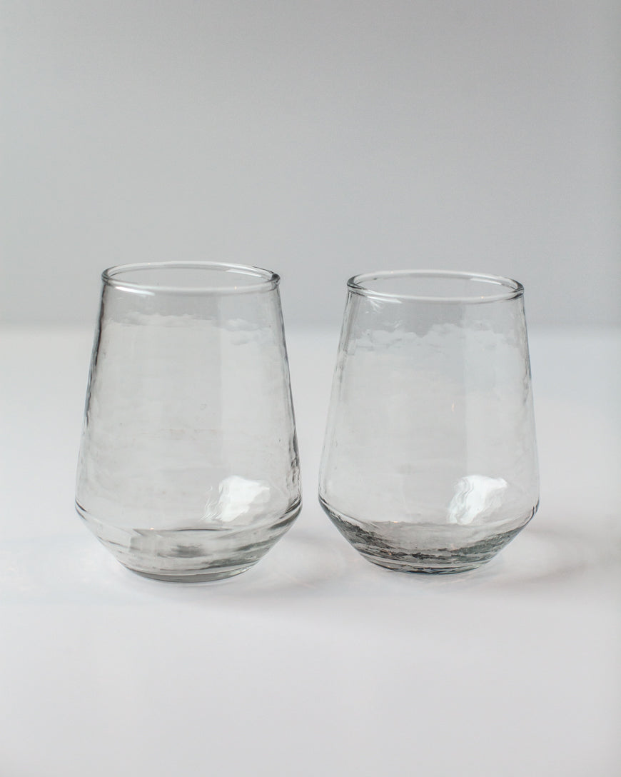 Glass Water Tumbler - Clear - Set of 4