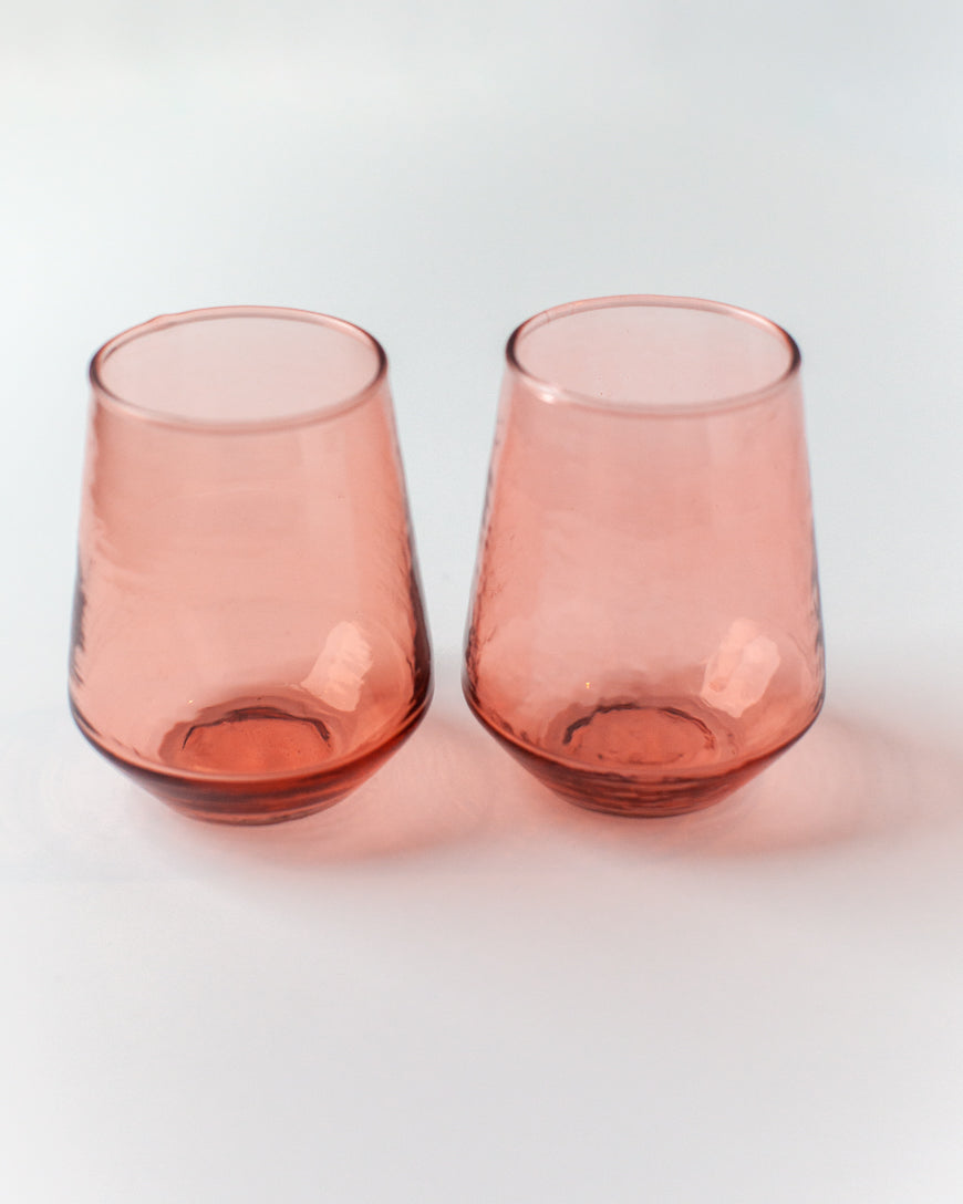 Glass Water Tumbler - Blush - Set of 4 - Sumiye Co