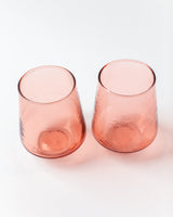 Glass Water Tumbler - Blush - Set of 4