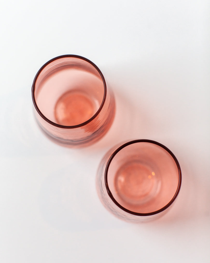 Glass Water Tumbler - Blush - Set of 4 - Sumiye Co