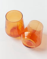 Glass Water Tumbler - Amber - Set of 4