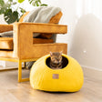 Premium Felted Wool Cat Cave Bed - Sunny Yellow - Sumiye Co