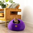 Premium Felted Wool Cat Cave Bed - Plum Purple - Sumiye Co