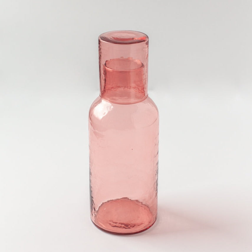 Glass Carafe & Drinking Glass - Blush