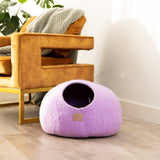 Premium Felted Wool Cat Cave Bed - Lilac Purple - Sumiye Co