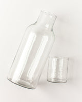 Hammered Handblown Glass - Clear | Carafe & Drinking Glass / Lid - Sumiye Co