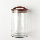 Glass Large Canister + Wooden Lid - Clear