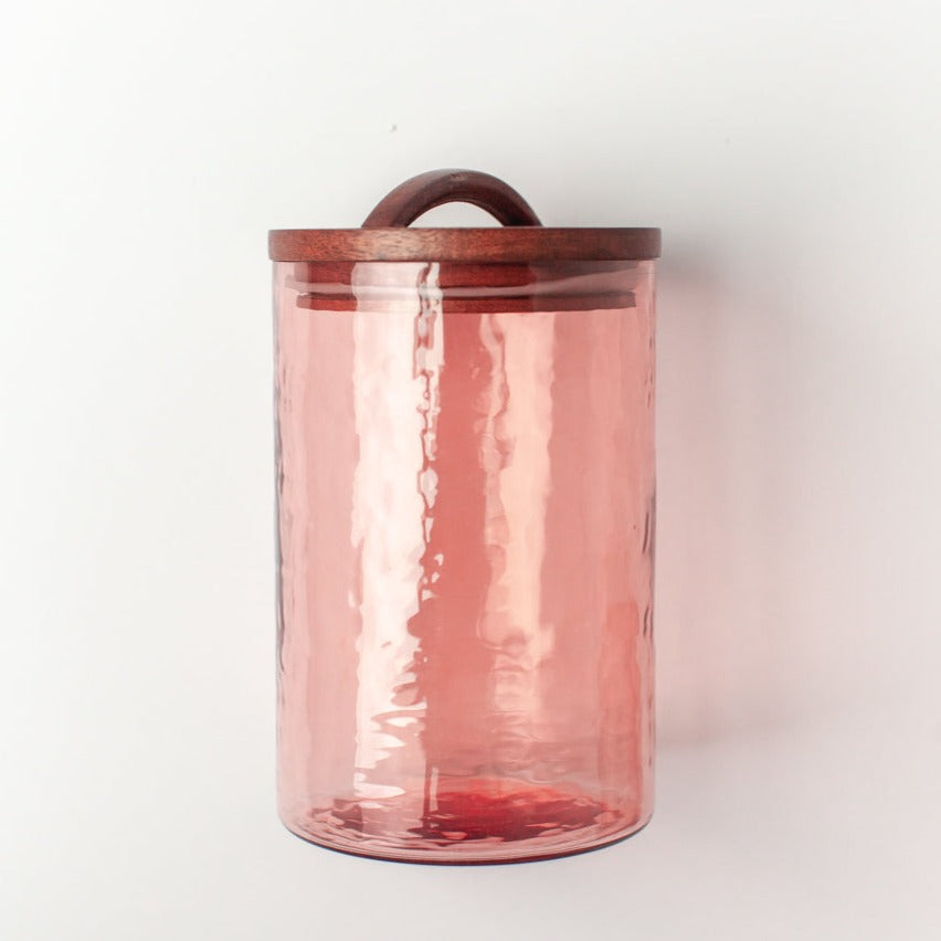 Glass Large Canister + Wooden - Blush