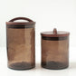 Hammered Glass - Smoke | Large Canister + Wooden Lid