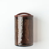 Glass Large Canister + Wooden Lid - Smoke