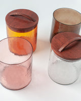 Glass Small Canister + Wooden Lid - Blush