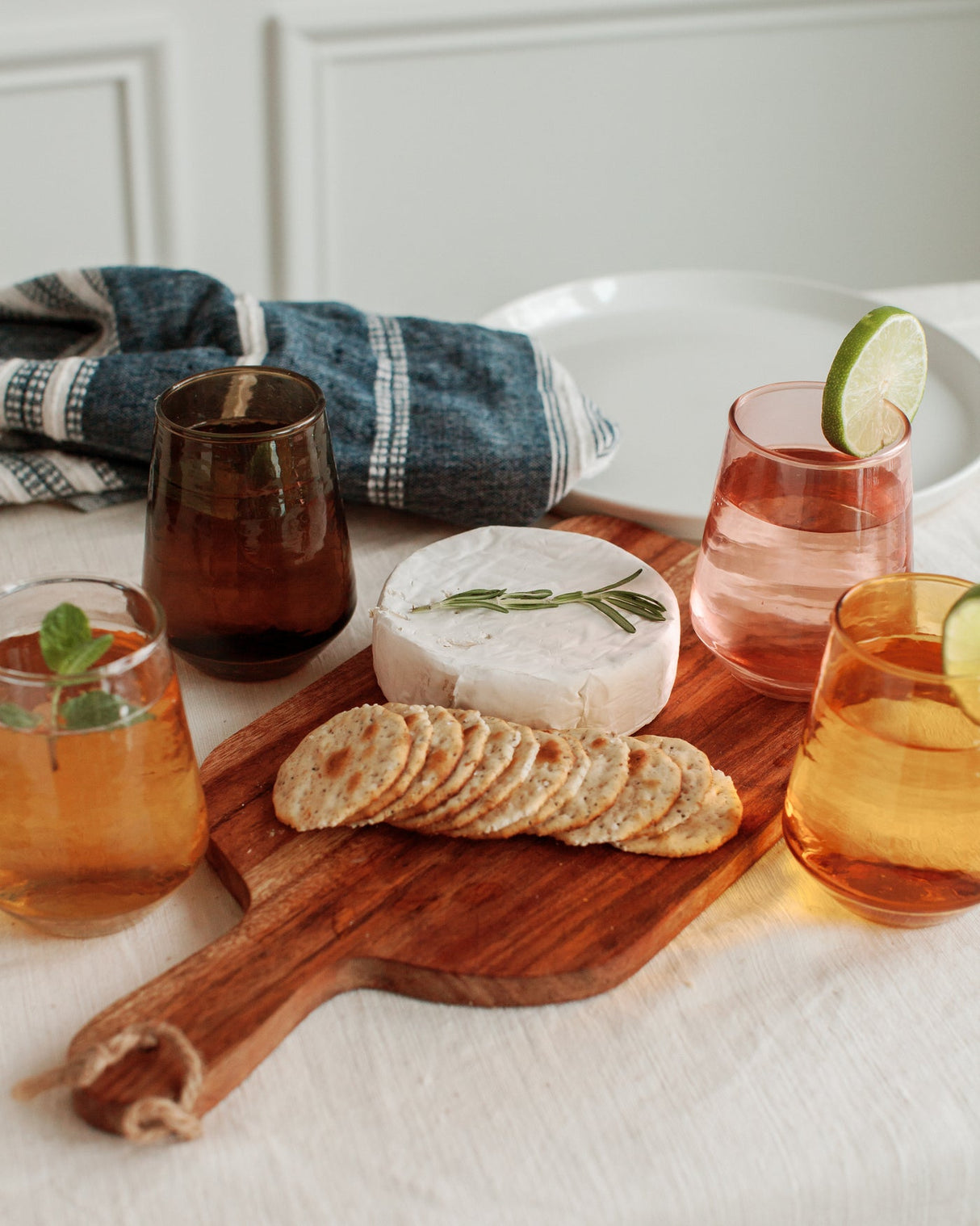 Glass Water Tumbler - Blush - Set of 4