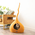 Deluxe Handcrafted Felt Cat Cave With Tail - Fire Orange - Sumiye Co