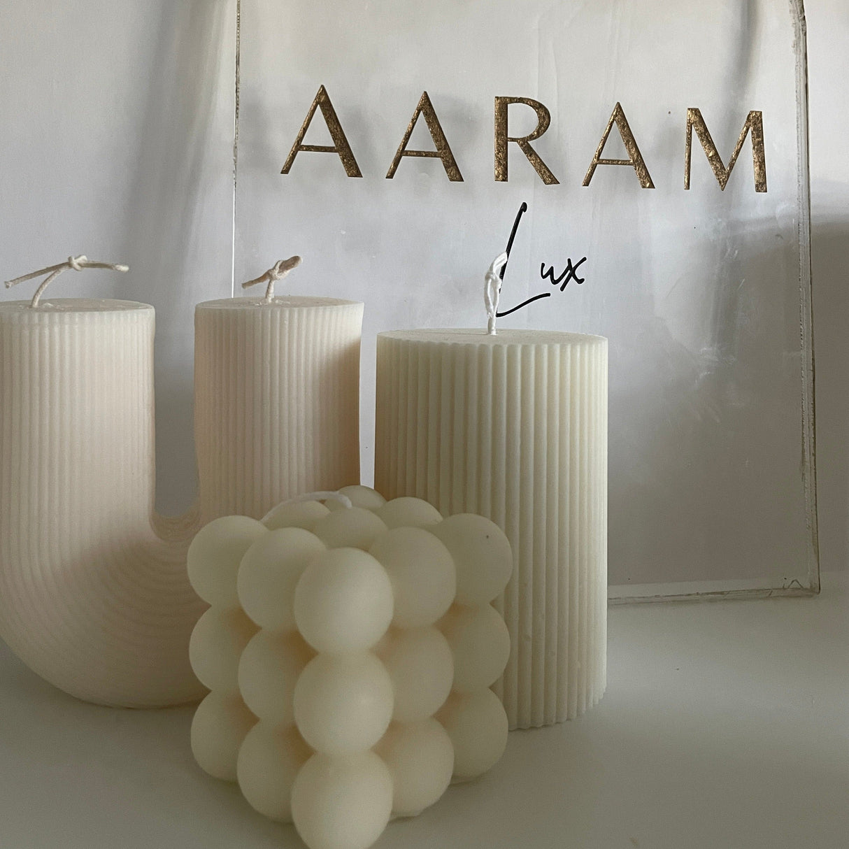 Aaram Lux 'The U Ribbed' Decorative Candle | Soy Wax - Sumiye Co